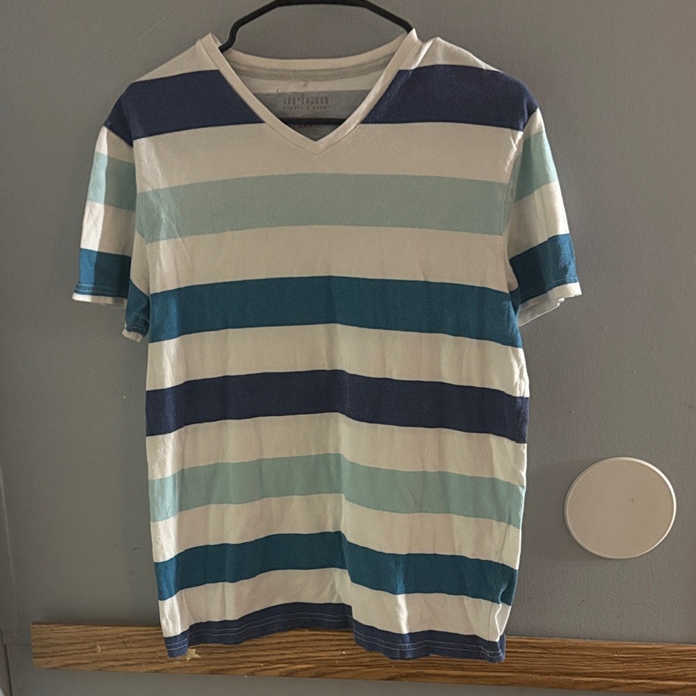 Urban Pipeline Men's V-Neck Tee - Blue, White, Light Blue